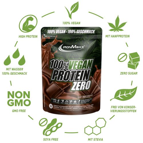 IronMaxx 100% Vegan Protein Zero 500g