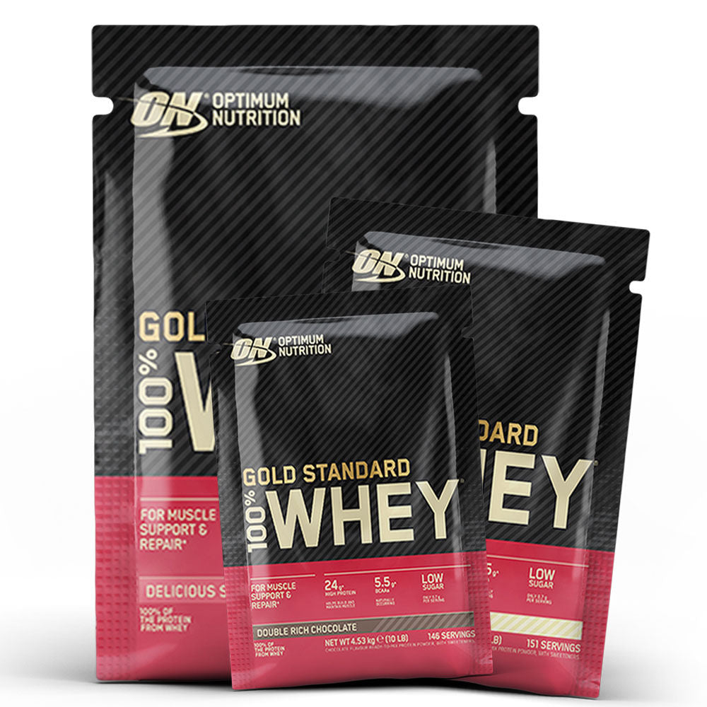 Ensemble d'échantillons Gold Standard 100% Whey Protein (toutes les saveurs)