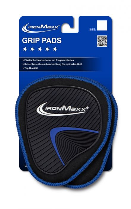 IronMaxx Grip Pads Noir Bleu 